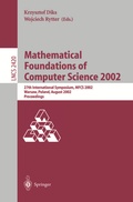 Cover: Mathematical Foundations of Computer Science 2002 - Springer