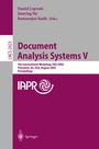Cover: Document Analysis Systems V - Springer