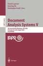 Cover: Document Analysis Systems V - Springer