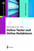 Cover: Handbuch f&uuml;r Online-Texter und Online-Redakteure - Springer