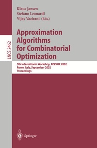 Enlarge image Cover: Approximation Algorithms for Combinatorial Optimization - Springer