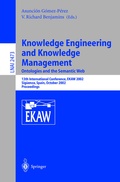 Cover: Knowledge Engineering and Knowledge Management: Ontologies and the Semantic Web - Springer