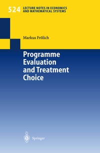 Enlarge image Cover: Programme Evaluation and Treatment Choice - Springer