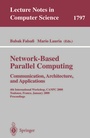 Cover: Network-Based Parallel Computing - Communication, Architecture, and Applications - Springer
