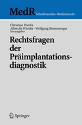 Cover: Rechtsfragen der Pr&auml;implantationsdiagnostik - Springer