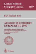 Cover: Advances in Cryptology - EUROCRYPT 2000 - Springer