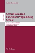 Cover: Central European Functional Programming School - Springer