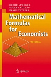 Enlarge image Cover: Mathematical Formulas for Economists - Springer