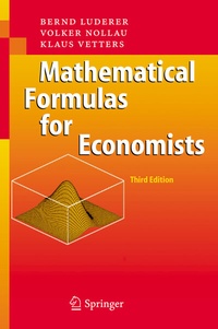 Enlarge image Cover: Mathematical Formulas for Economists - Springer