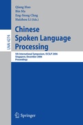 Cover: Chinese Spoken Language Processing - Springer
