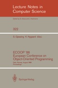 Cover: ECOOP '88 European Conference on Object-Oriented Programming - Springer