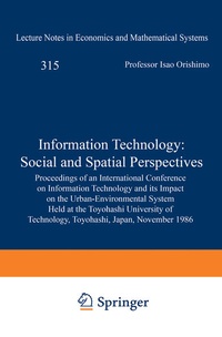 Enlarge image Cover: Information Technology: Social and Spatial Perspectives - Springer