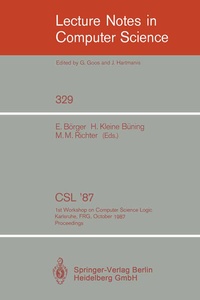 Enlarge image Cover: CSL '87 - Springer