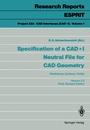 Cover: Specification of a CAD * I Neutral File for CAD Geometry - Springer