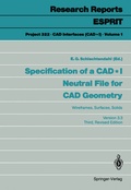Cover: Specification of a CAD * I Neutral File for CAD Geometry - Springer