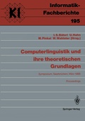 Cover: Computerlinguistik und ihre theoretischen Grundlagen - Springer