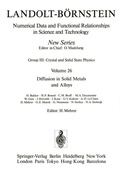 Cover: Diffusion in Solid Metals and Alloys / Diffusion in festen Metallen und Legierungen - Springer