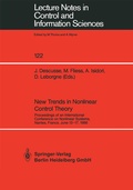 Cover: New Trends in Nonlinear Control Theory - Springer