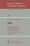 Cover: Foundations of Data Organization and Algorithms - Springer