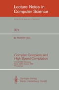 Cover: Compiler Compilers and High Speed Compilation - Springer