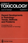 Cover: Recent Developments in Toxicology: Trends, Methods and Problems - Springer