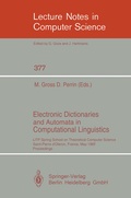Cover: Electronic Dictionaries and Automata in Computational Linguistics - Springer