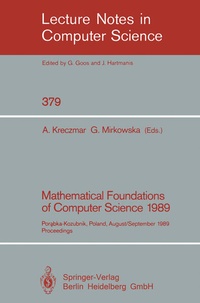 Enlarge image Cover: Mathematical Foundations of Computer Science 1989 - Springer