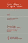 Cover: Fundamentals of Computation Theory - Springer