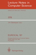 Cover: EUROCAL '87 - Springer