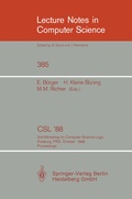 Cover: CSL'88 - Springer
