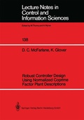 Cover: Robust Controller Design Using Normalized Coprime Factor Plant Descriptions - Springer