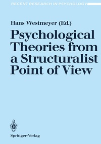 Enlarge image Cover: Psychological Theories from a Structuralist Point of View - Springer