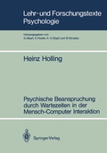 Cover: Psychische Beanspruchung durch Wartezeiten in der Mensch-Computer Interaktion - Springer