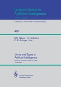 Cover: Sorts and Types in Artificial Intelligence - Springer