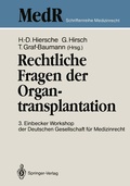 Cover: Rechtliche Fragen der Organtransplantation - Springer