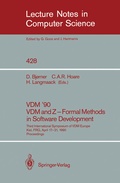 Cover: VDM '90. VDM and Z - Formal Methods in Software Development - Springer