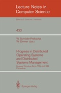 Cover: Progress in Distributed Operating Systems and Distributed Systems Management - Springer