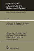 Cover: Generalized Convexity and Fractional Programming with Economic Applications - Springer