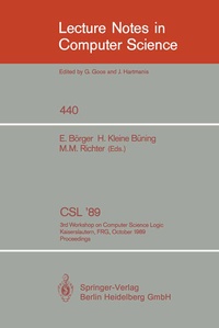 Enlarge image Cover: CSL '89 - Springer