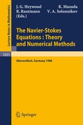 Cover: The Navier-Stokes Equations Theory and Numerical Methods - Springer