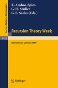 Cover: Recursion Theory Week - Springer