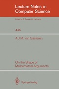 Cover: On the Shape of Mathematical Arguments - Springer