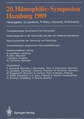 Cover: 20. H&auml;mophilie-Symposion Hamburg 1989 - Springer