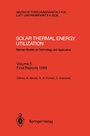 Cover: Solar Thermal Energy Utilization - Springer