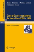 Cover: Ecole d'Ete de Probabilites de Saint-Flour XVIII - 1988 - Springer