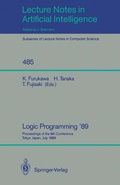 Cover: Logic Programming '89 - Springer