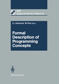 Cover: Formal Description of Programming Concepts - Springer
