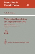 Cover: Mathematical Foundations of Computer Science 1991 - Springer