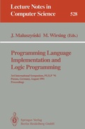 Cover: Programming Language Implementation and Logic Programming - Springer
