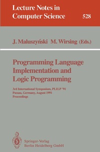 Enlarge image Cover: Programming Language Implementation and Logic Programming - Springer